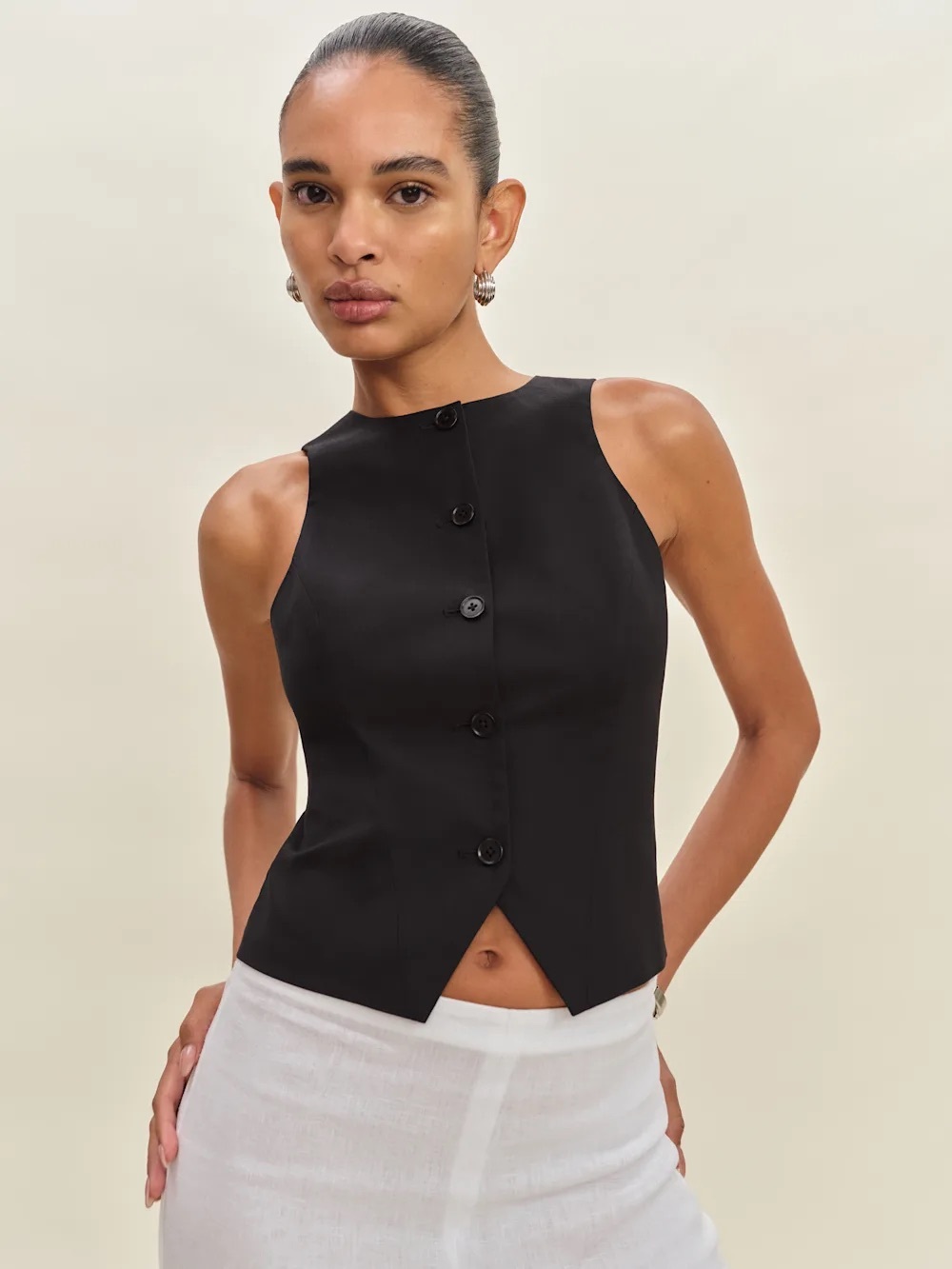 Reformation Rory Vest Black - Size 12